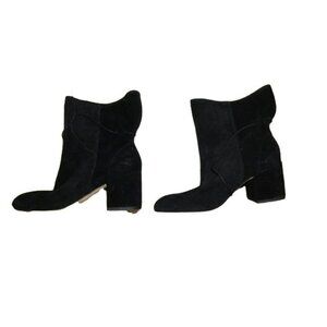 Splendid Size 6.5 Black Drawstring Tie Heel Ankle Boots Suede
